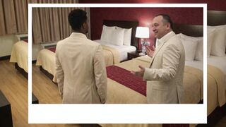 Mrsenegal's tight white booty stretched by a huge black cock in hotel room - 1 image