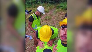 Luccas Melo, Diholiver25 & Junior Delao engage in wild public bareback orgy with bear, Greysonhunter & Drop - 10 image