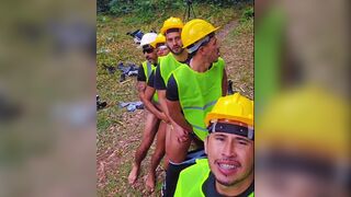 Luccas Melo, Diholiver25 & Junior Delao engage in wild public bareback orgy with bear, Greysonhunter & Drop - 11 image