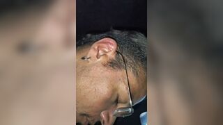 Married man watches as Junior Delao gets a big surprise in the glory hole - 1 image