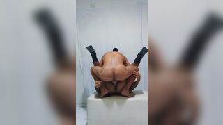 Watch Muscle-bound delivery guy bareback two amateur sluts' asses while they smell their puke and get humiliated - 12 image