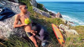Watch Kinholiver and DropboyFloripa devouring surfer's brains on Florianopolis beach!