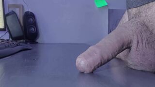 AvoFaps moans in pleasure as she takes a massive uncut cock in her pussy & a massive load on her desk - 3 image