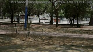 Inkdass flaunts her nudity in public park, watch her as she gets caught by a voyeuristic park ranger - 8 image