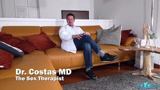 Watch Costas destroy Andrew B W's throat with his massive tool in a wild wet medical session - 1 image