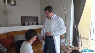 Watch Costas destroy Andrew B W's throat with his massive tool in a wild wet medical session - 4 image