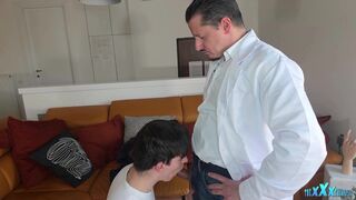 Watch Costas destroy Andrew B W's throat with his massive tool in a wild wet medical session - 5 image