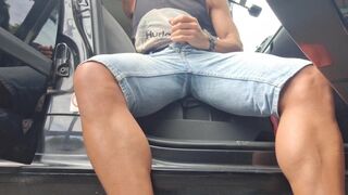 Watch Had to Pull Down My Shorts and Jerk Off in the Car with Big Cock Amateur Pornstar Hotsportfitboy - 4 image