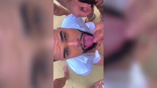 Naughty Nerd Rico, Gale, and Lucas get wild on nudist beach with a rich dude - 13 image