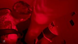 Falcon Al & Kit Belove take turns on guard's huge cock in the toilet - 13 image