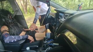 Hot big cock Archik bangs her boss in the car and makes her squirt all over her stockings - 2 image