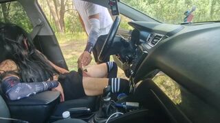 Hot big cock Archik bangs her boss in the car and makes her squirt all over her stockings - 3 image
