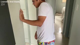 Asafe Santtos caught jerking off & sat on by Leandro Santtos in public toilet - 6 image