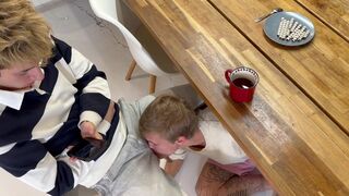 Ethan Lestray's hung friend gives him a deep throat before drilling tight ass & cumming on his face - 3 image