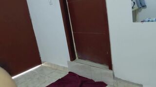 Watch Nelsy80 & Ronnybbc pound a sexy Cuban crossdresser in red lingerie until they cum all over her ass - 13 image