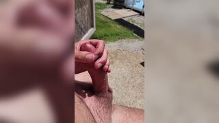 First time amateur video of me stroking my massive rod by the pool - 1 image