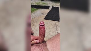 First time amateur video of me stroking my massive rod by the pool - 5 image