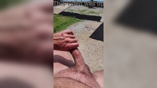 First time amateur video of me stroking my massive rod by the pool - 9 image