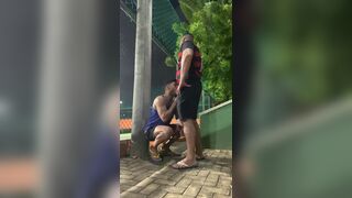 Wild public exhibitionist Grosso and Imaginajaum share bear-sized cock in wild anal frenzy! - 1 image