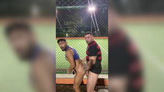 Wild public exhibitionist Grosso and Imaginajaum share bear-sized cock in wild anal frenzy!