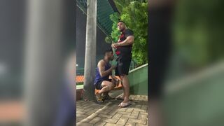 Wild public exhibitionist Grosso and Imaginajaum share bear-sized cock in wild anal frenzy! - 2 image