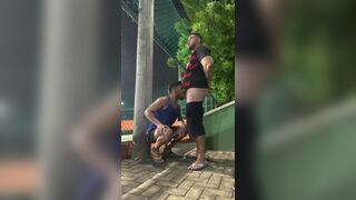 Wild public exhibitionist Grosso and Imaginajaum share bear-sized cock in wild anal frenzy! - 4 image