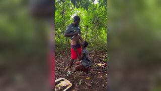 Little Brown and Aafricanhammer share steamy skinny session with a manango tree - 2 image