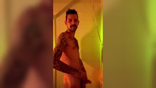 Lucca DeFisten gets her tight pussy pounded hard with a huge uncut cock in the shower - 8 image