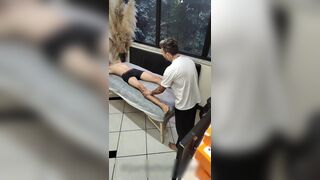 Hetero Inocente & Jonathan Massagista get horny during steamy massage with hot lesbian action - 1 image
