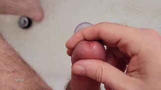 Reindy_ Andy jerks off and pees in slow motion, with a slow-mo rewind of his jerk off session!