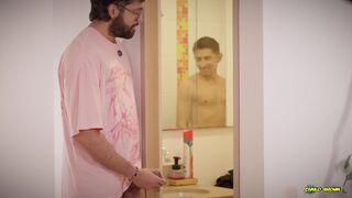 Camilo Brown gets caught showering at my place & banged raw with a massive cock until he's filled with cum - 2 image
