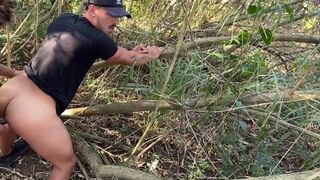 Luccas Melo, DropboyFloripa, and Junior Delao take turns barebacking each other's asses in wild forest party with - 14 image