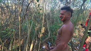 Luccas Melo, DropboyFloripa, and Junior Delao take turns barebacking each other's asses in wild forest party with - 15 image