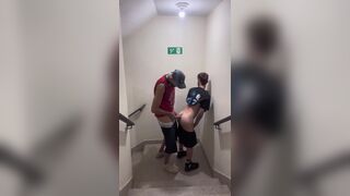 Alvelino dominates a gifted man with her ass & twinkery skills on the stairs - 3 image