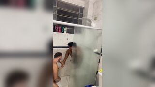 Hot and heavy shower sex for Junior Delao and RickNeker ends in wild anal pounding