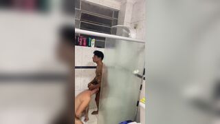 Hot and heavy shower sex for Junior Delao and RickNeker ends in wild anal pounding - 6 image