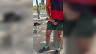 Watch Gui Souza's eagerness to get bareback with the attendant in the woods! - 1 image
