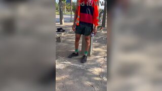 Watch Gui Souza's eagerness to get bareback with the attendant in the woods! - 8 image