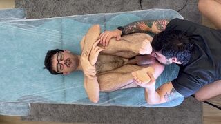 Bentinho's wild waxing ends with a hot load in his tight Latino ass - 5 image