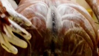Misterfucktastic indulges in hot bisexual ass play and wetness in steamy solo bath