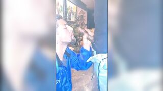 Hot young Black Beauty gives a wet massage to straight guy and gets pounded in hotel lobby - 2 image