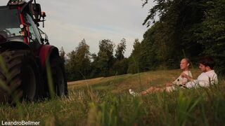 Leandro Bellmer & Lorenzo Bernini: A sissy farmer tricked into public anal with straight guy - 11 image