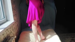 Sissy Pinky Dress Crossdresser Slut White Big Ass Big Butt Gay Boy Natural Beauty Pretty Cute Trans - 14 image