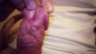 split glans dick closeup and precum