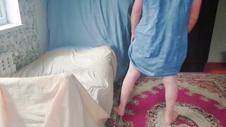 Big White Ass Boy Gay Slut Sissy Crossdresser Jeans Dress - 3 image