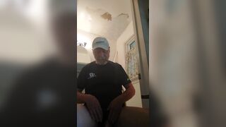 Painter dad repairs powder room ceiling - 11 image