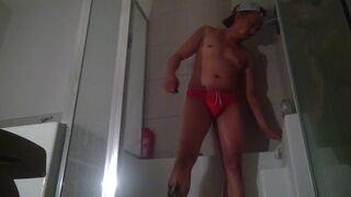 Blowing Clouds, Oiled Up, Before Hitting the Shower!