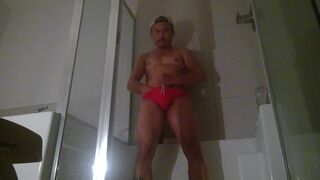 Blowing Clouds, Oiled Up, Before Hitting the Shower!