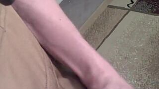 construction dude jerks off huge load