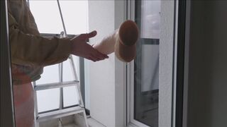 Huge DIldo Ass Fuck 30x8cm daily slut training with neighbours watching - 13 image